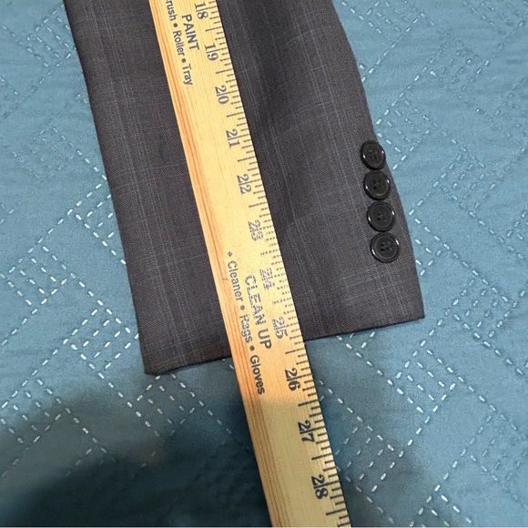 Michael Kors men's navy blue windowpane wool blazer or sport coat Size 41L - Picture 7 of 10